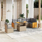 Zwart materiaal loungeset met gepoedercoat staal en comfortabele afmetingen - Beige en grijs - Tuinsets