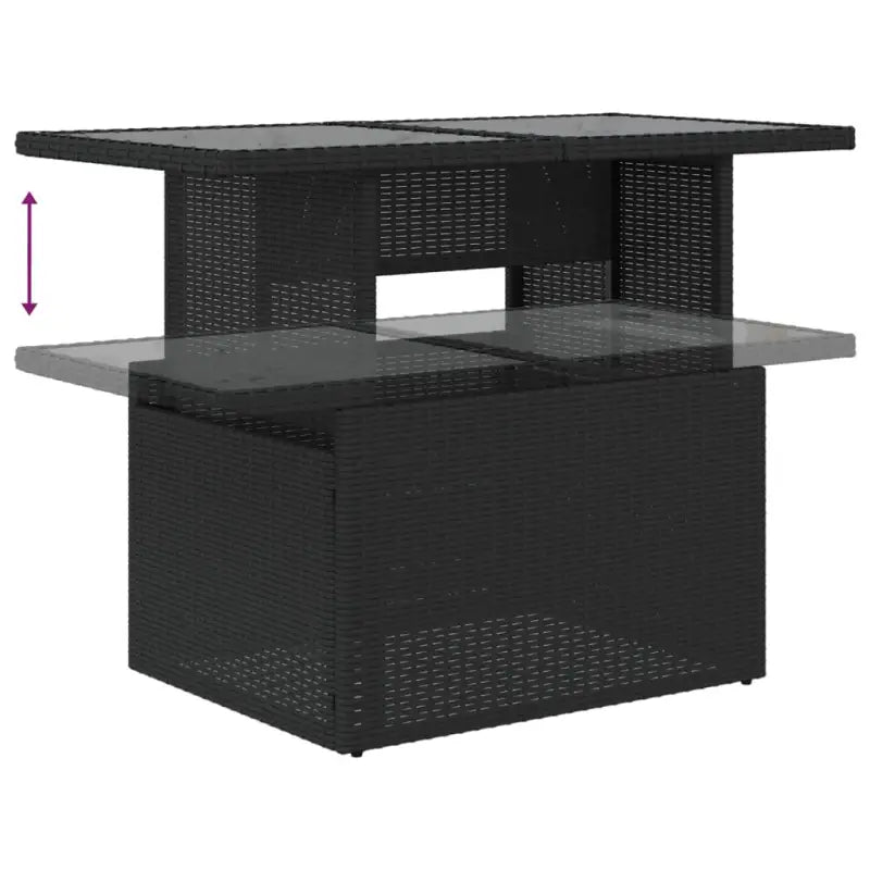 Zwart materiaal loungeset met gepoedercoat staal en comfortabele afmetingen - Tuinsets