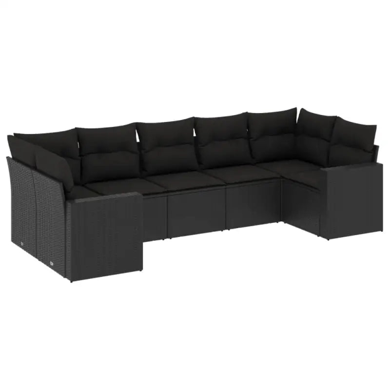 Zwart materiaal loungeset met gepoedercoat staal en comfortabele afmetingen - Tuinsets