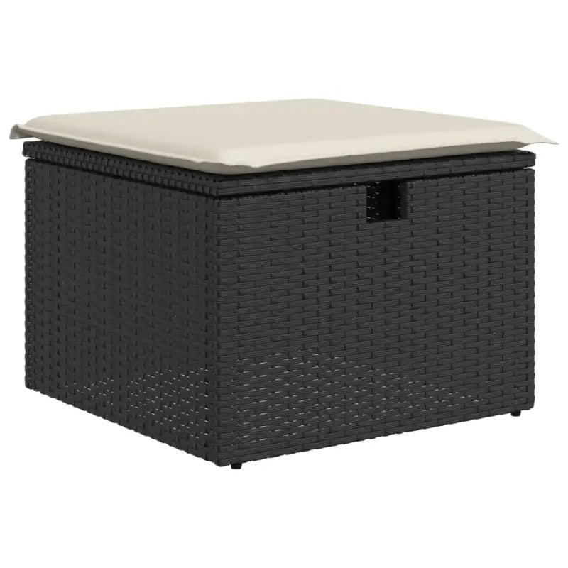 Zwart materiaal loungeset met gepoedercoat staal en comfortabele afmetingen - Tuinsets
