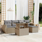 Zwart materiaal loungeset met gepoedercoat staal en comfortabele afmetingen - Beige en grijs / zonder opbergruimte