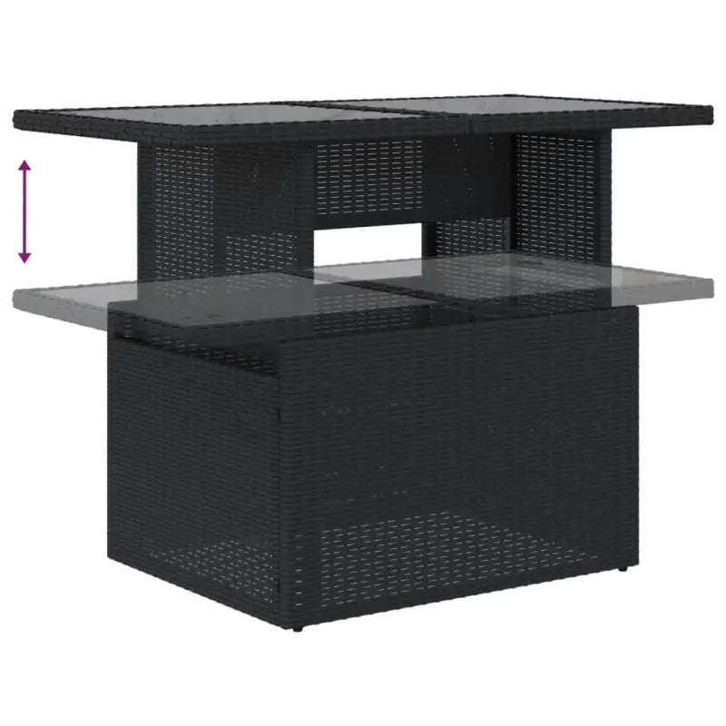 Zwart materiaal loungeset met gepoedercoat staal en comfortabele afmetingen - Tuinsets
