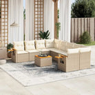 Zwart materiaal loungeset met gepoedercoat staal en comfortabele afmetingen - beige en crèmekleurig - Tuinsets