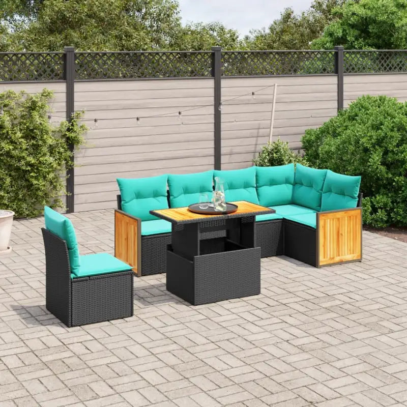 Zwart materiaal loungeset met gepoedercoat staal en comfortabele afmetingen - Zwart - Tuinsets