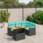 Zwart materiaal loungeset met gepoedercoat staal en comfortabele afmetingen - Tuinsets