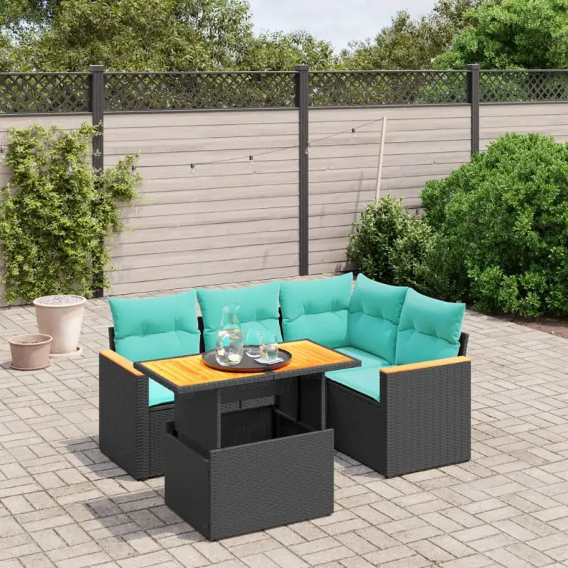 Zwart materiaal loungeset met gepoedercoat staal en comfortabele afmetingen - Tuinsets