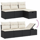 Zwart materiaal loungeset met gepoedercoat staal en comfortabele afmetingen - Tuinsets