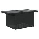 Zwart materiaal loungeset met gepoedercoat staal en comfortabele afmetingen - Tuinsets