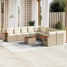 Zwart materiaal loungeset met gepoedercoat staal en comfortabele zitafmetingen - beige en crèmekleurig / Met tafel