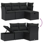 Zwart materiaal loungeset met gepoedercoat staal en comfortabele afmetingen - Tuinsets