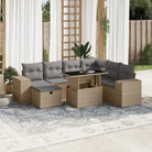 Zwart materiaal loungeset met gepoedercoat staal en comfortabele afmetingen - Beige en grijs / Met tafel - Tuinsets