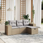 Zwart materiaal loungeset met gepoedercoat staal en comfortabele afmetingen - Beige en grijs / zonder opbergruimte