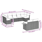 Zwart materiaal loungeset met gepoedercoat staal en comfortabele afmetingen - Tuinsets