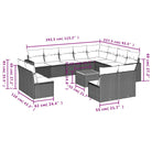 Zwart materiaal loungeset met gepoedercoat staal en comfortabele afmetingen - Tuinsets