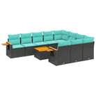 Zwart materiaal loungeset met gepoedercoat staal en comfortabele afmetingen - Tuinsets