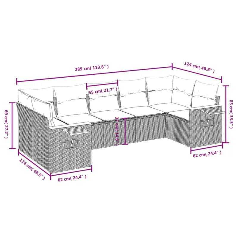 Zwart materiaal loungeset met gepoedercoat staal en comfortabele afmetingen - Tuinsets