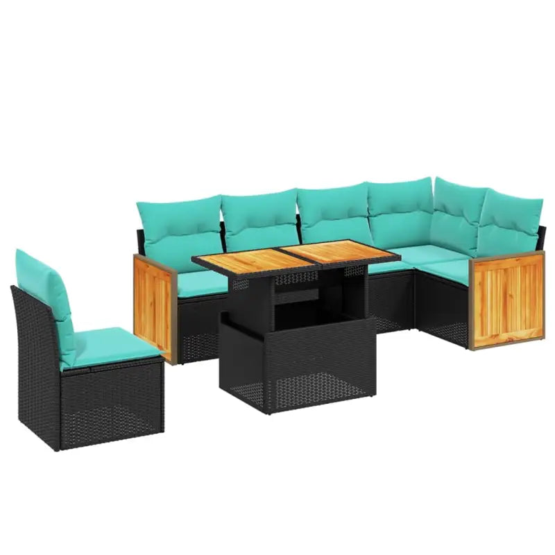 Zwart materiaal loungeset met gepoedercoat staal en comfortabele afmetingen - Tuinsets