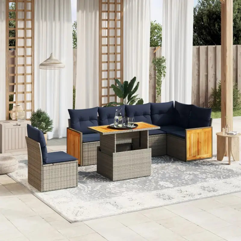 Zwart materiaal loungeset met gepoedercoat staal en comfortabele afmetingen - Grijs - Tuinsets