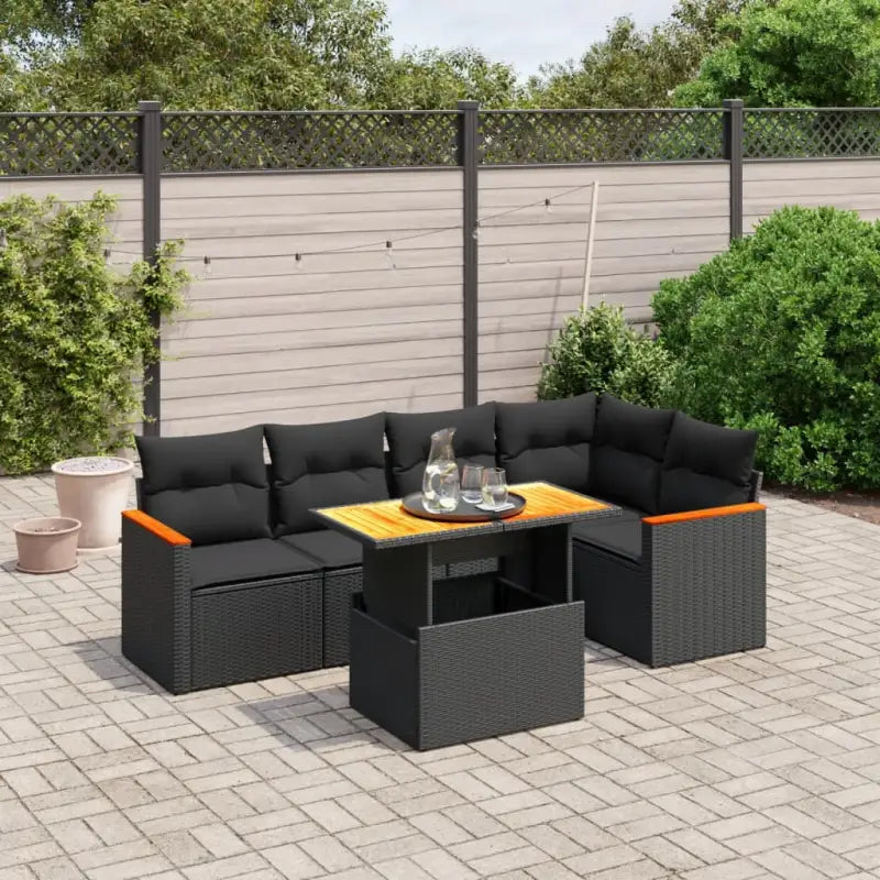 Zwart materiaal loungeset met gepoedercoat staal en comfortabele afmetingen - Zwart / zonder opbergruimte - Tuinsets