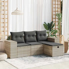 Zwart materiaal loungeset met gepoedercoat staal en comfortabele afmetingen - Lichtgrijs / met opbergruimte - Tuinsets
