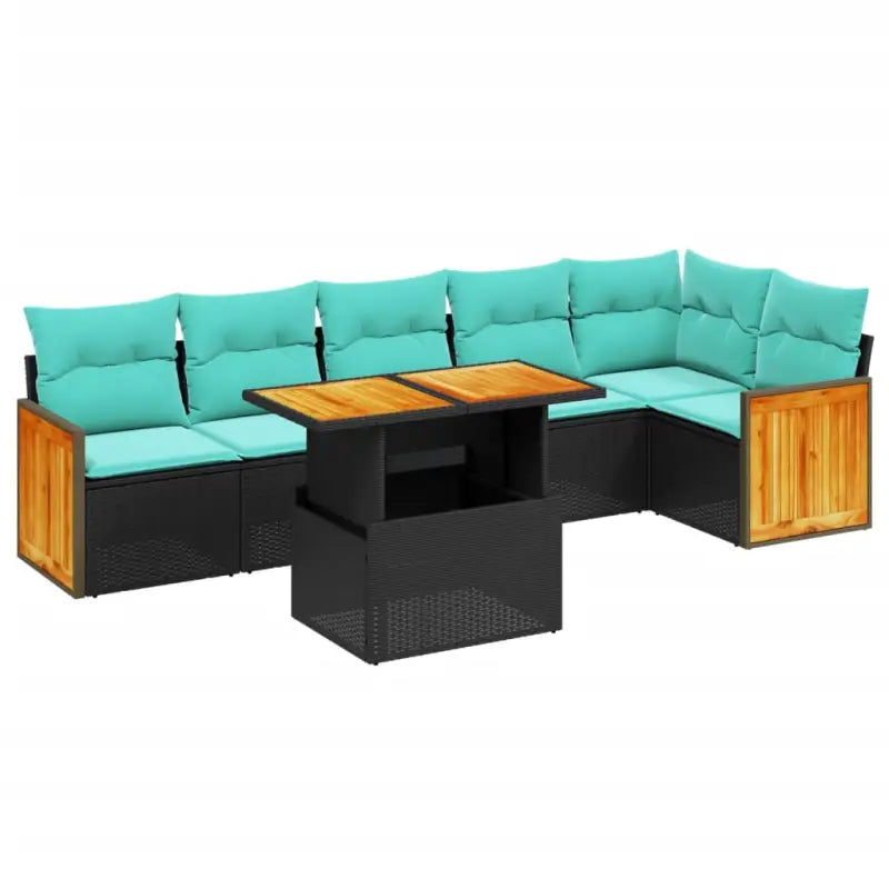 Zwart materiaal loungeset met gepoedercoat staal en comfortabele afmetingen - Zwart - Tuinsets