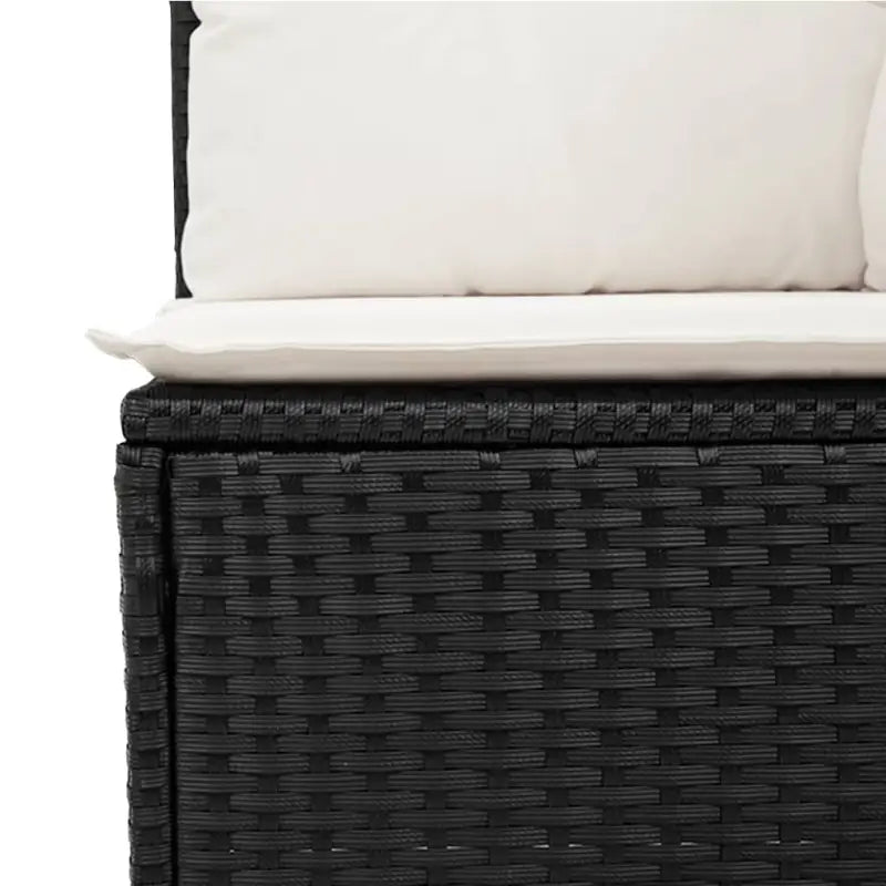Zwart materiaal loungeset met gepoedercoat staal en comfortabele afmetingen - Tuinsets