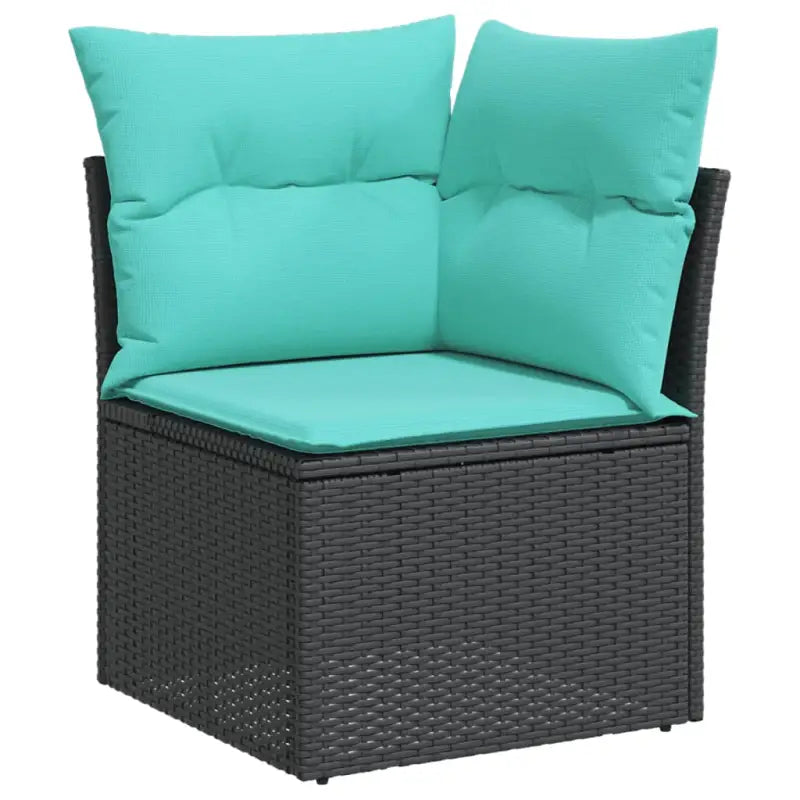 Zwart materiaal loungeset met gepoedercoat staal en comfortabele afmetingen - Tuinsets