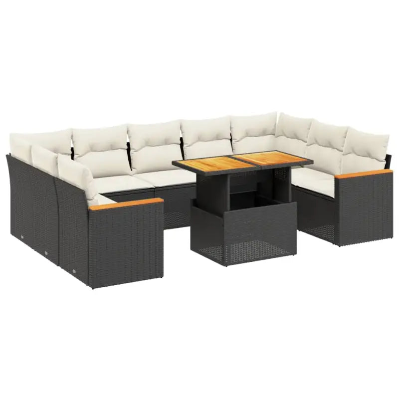 Zwart materiaal loungeset met gepoedercoat staal en comfortabele afmetingen - Tuinsets