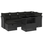 Zwart materiaal loungeset met gepoedercoat staal en comfortabele afmetingen - Tuinsets