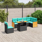 Zwart materiaal loungeset met gepoedercoat staal en comfortabele afmetingen - Tuinsets