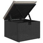 Zwart materiaal loungeset met gepoedercoat staal en comfortabele afmetingen - Tuinsets