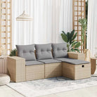 Zwart materiaal loungeset met gepoedercoat staal en comfortabele afmetingen - Beige en grijs / met opbergruimte