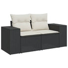 Zwart materiaal loungeset met gepoedercoat staal en comfortabele afmetingen - Tuinsets