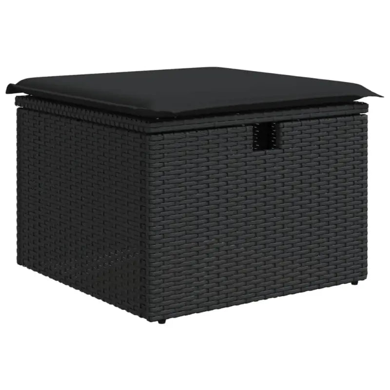 Zwart materiaal loungeset met gepoedercoat staal en comfortabele afmetingen - Tuinsets