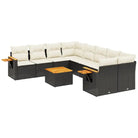 Zwart materiaal loungeset met gepoedercoat staal en comfortabele afmetingen - Tuinsets