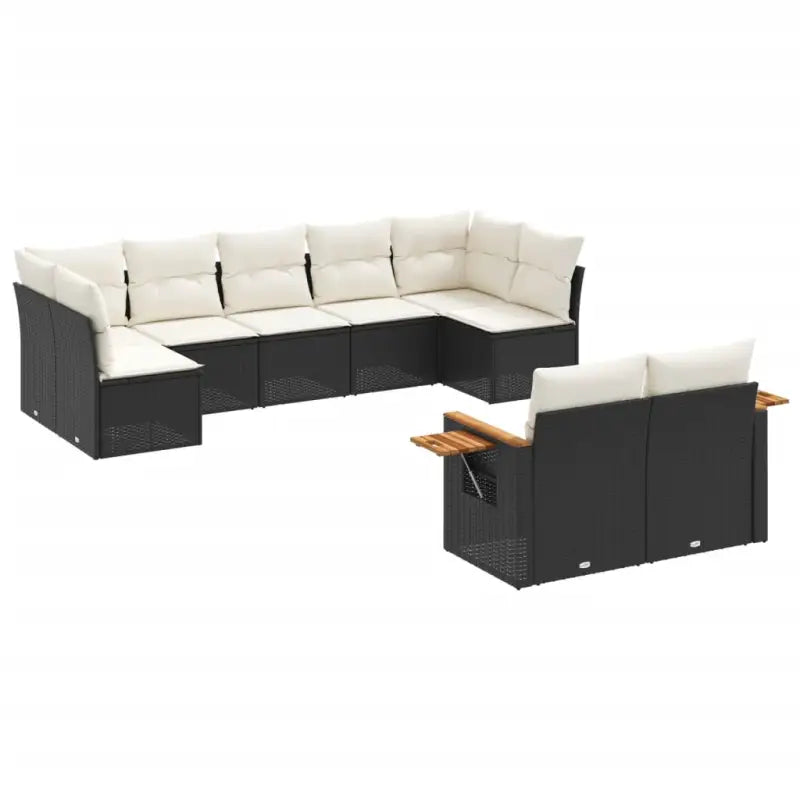 Zwart materiaal loungeset met gepoedercoat staal en comfortabele afmetingen - Tuinsets