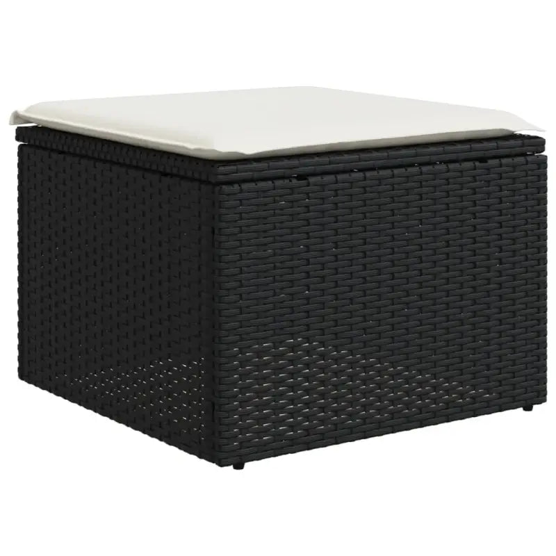 Zwart materiaal loungeset met gepoedercoat staal en comfortabele afmetingen - Tuinsets