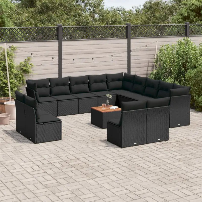 Zwart materiaal loungeset met gepoedercoat staal en goede afmetingen - Tuinsets