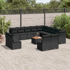 Zwart materiaal loungeset met gepoedercoat staal en goede afmetingen - Zwart - Tuinsets