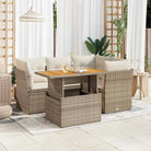 Zwart materiaal loungeset met gepoedercoat staal en perfecte afmetingen - beige en crèmekleurig / met opbergruimte