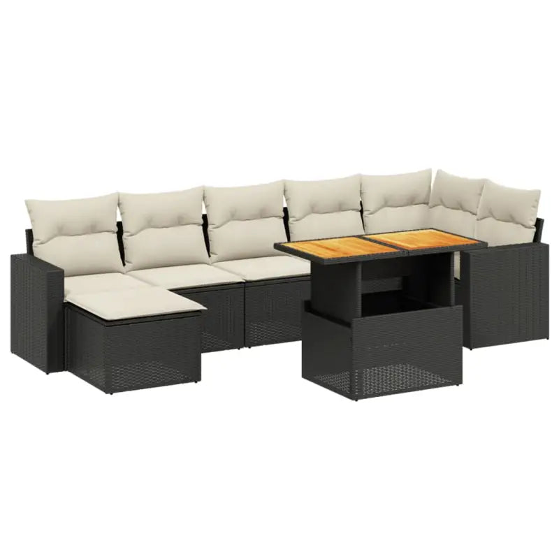 Zwart materiaal loungeset met gepoedercoat staal en perfecte afmetingen - Tuinsets