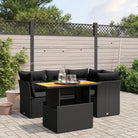 Zwart materiaal loungeset met gepoedercoat staal en perfecte afmetingen - Zwart / zonder opbergruimte - Tuinsets