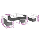 Zwart materiaal loungeset met gepoedercoat staal en ruime afmetingen - Tuinsets