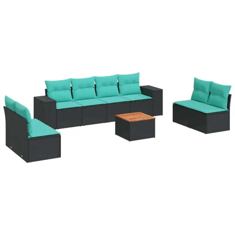 Zwart materiaal loungeset met gepoedercoat staal en ruime afmetingen - Tuinsets