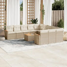 Zwart materiaal loungeset met gepoedercoat staal en waterdichte tas - beige en crèmekleurig / Met tafel - Tuinsets