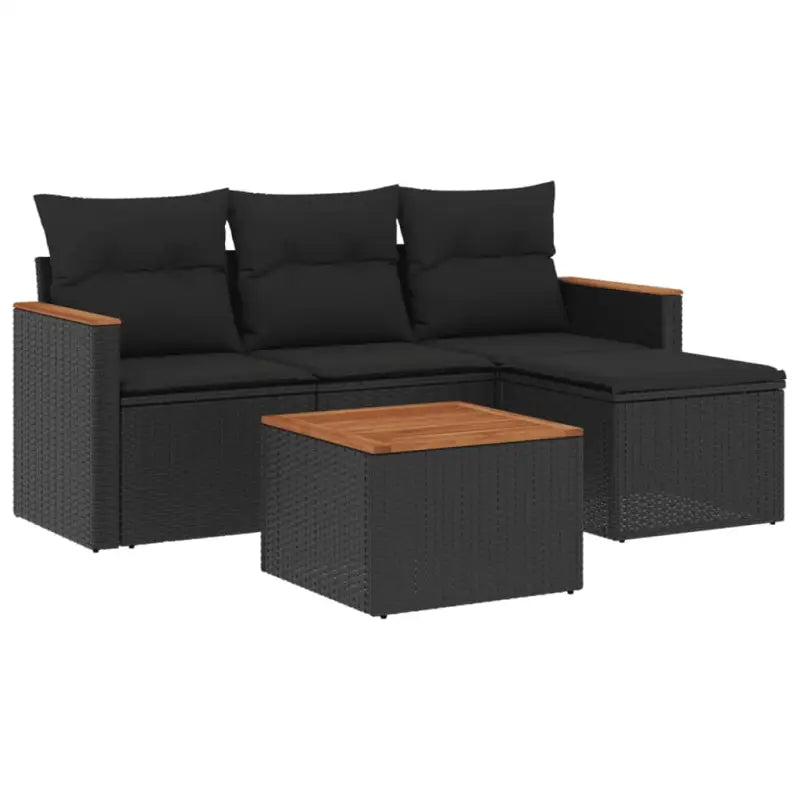 Zwart materiaal loungeset met gepoedercoat staal en waterdichte tas - Tuinsets