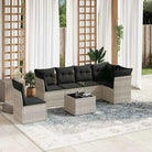 Zwart materiaal loungeset met gepoedercoat staal en waterdichte tas - Lichtgrijs / Met tafel - Tuinsets