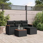 Zwart materiaal loungeset met gepoedercoat staal en waterdichte tas - Tuinsets