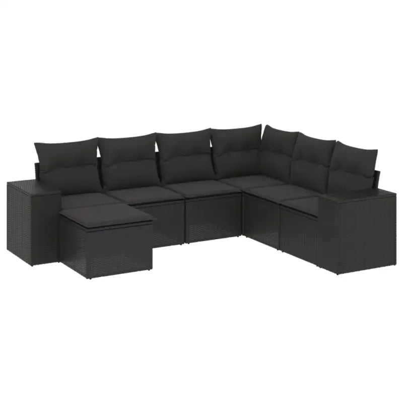 Zwart materiaal loungeset met gepoedercoat staal en waterdichte tas - Tuinsets