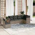Zwart materiaal loungeset met gepoedercoat staal en waterdichte tas - Grijs / Zonder tafel - Tuinsets